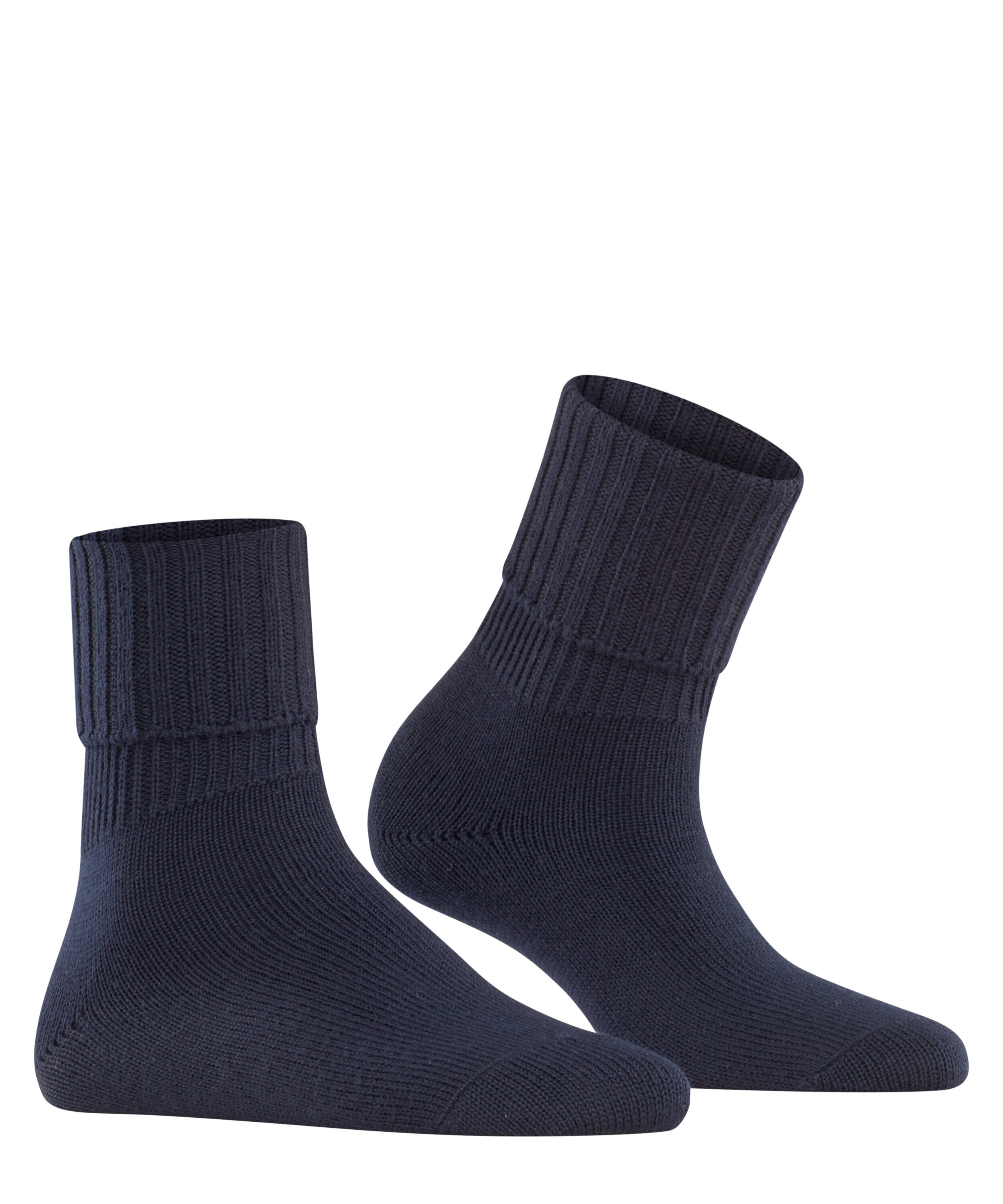 Merino pure wool womens chunky boot socks blue #colour_dark-navy