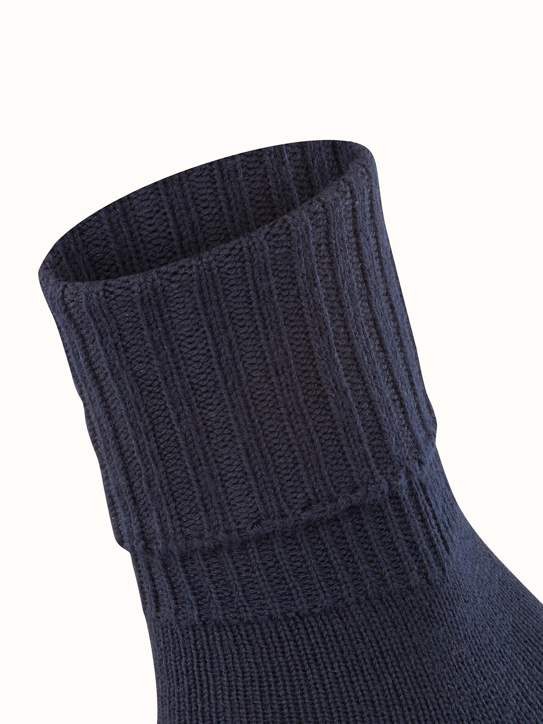 Merino pure wool womens chunky boot socks close navy #colour_dark-navy