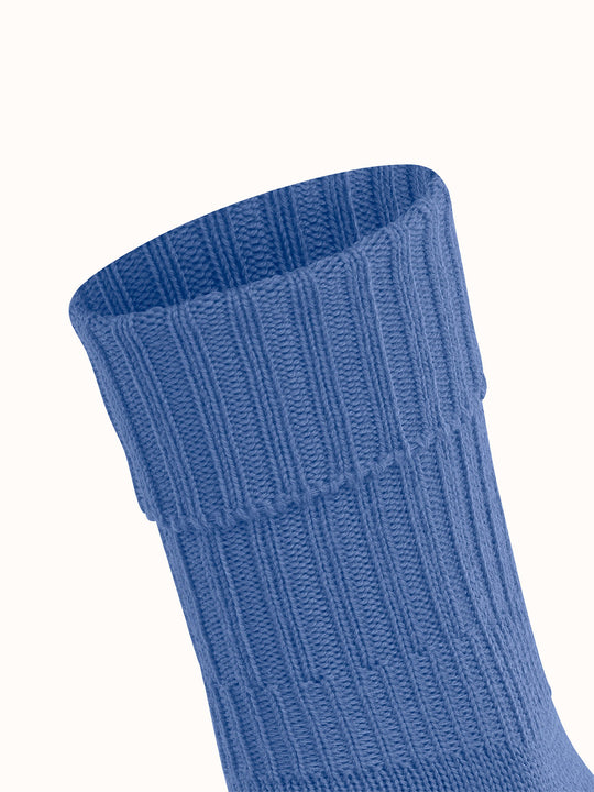 Merino pure wool womens chunky boot socks blue #colour_water