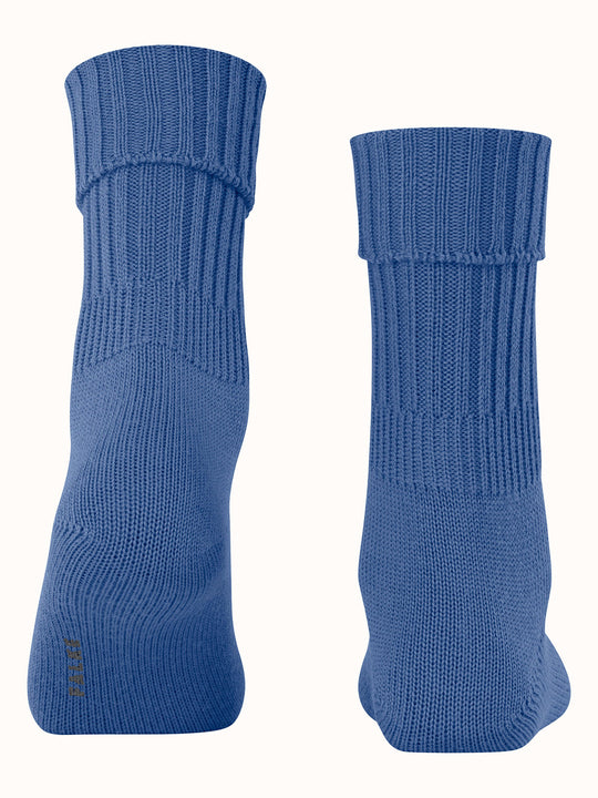 Merino pure wool womens chunky boot socks blue #colour_water