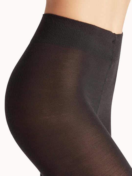 Merino wool womens tights black back #colour_black