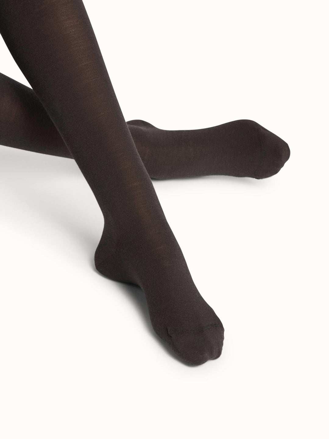 Merino wool womens tights black footed #colour_black