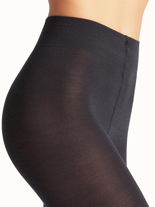 Merino wool womens tights navy close #colour_dark-navy