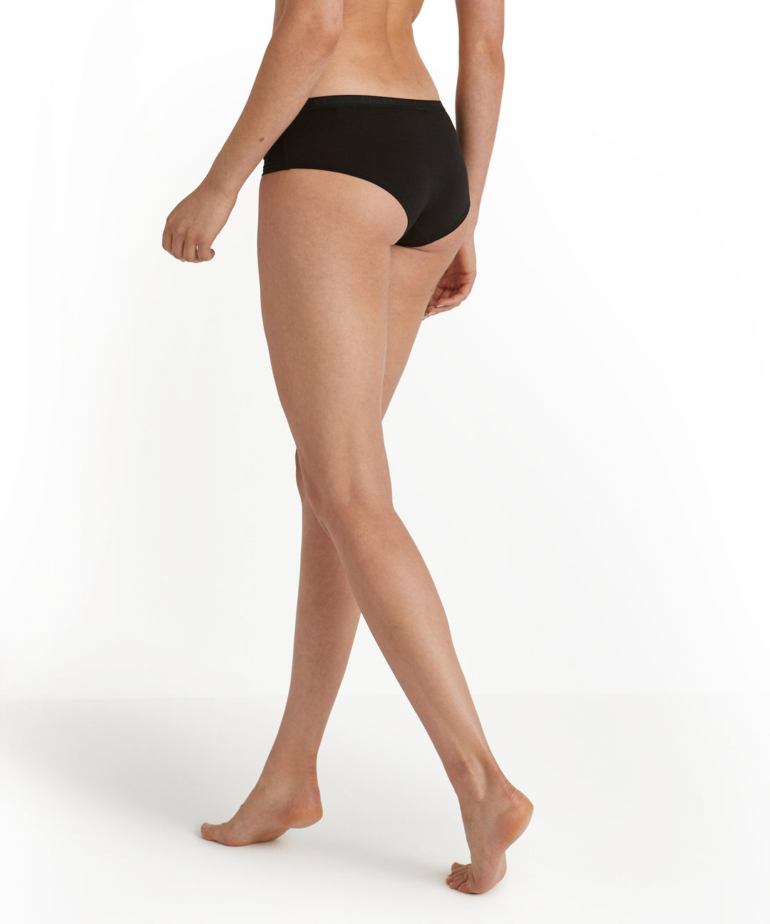 Merino wool womens hipster briefs seamless underpants black back #colour_black