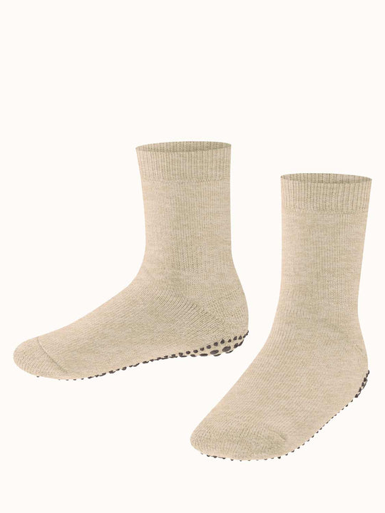 Merino toddler slipper socks front #colour_sand