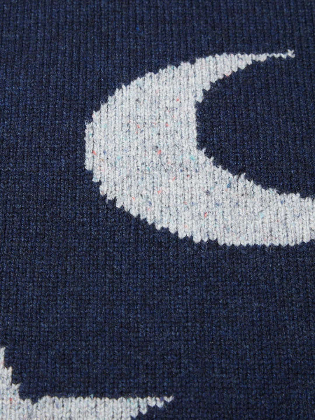 Navy blue merino wool kids knitted sweater gift stars and moon design #colour_nocturne