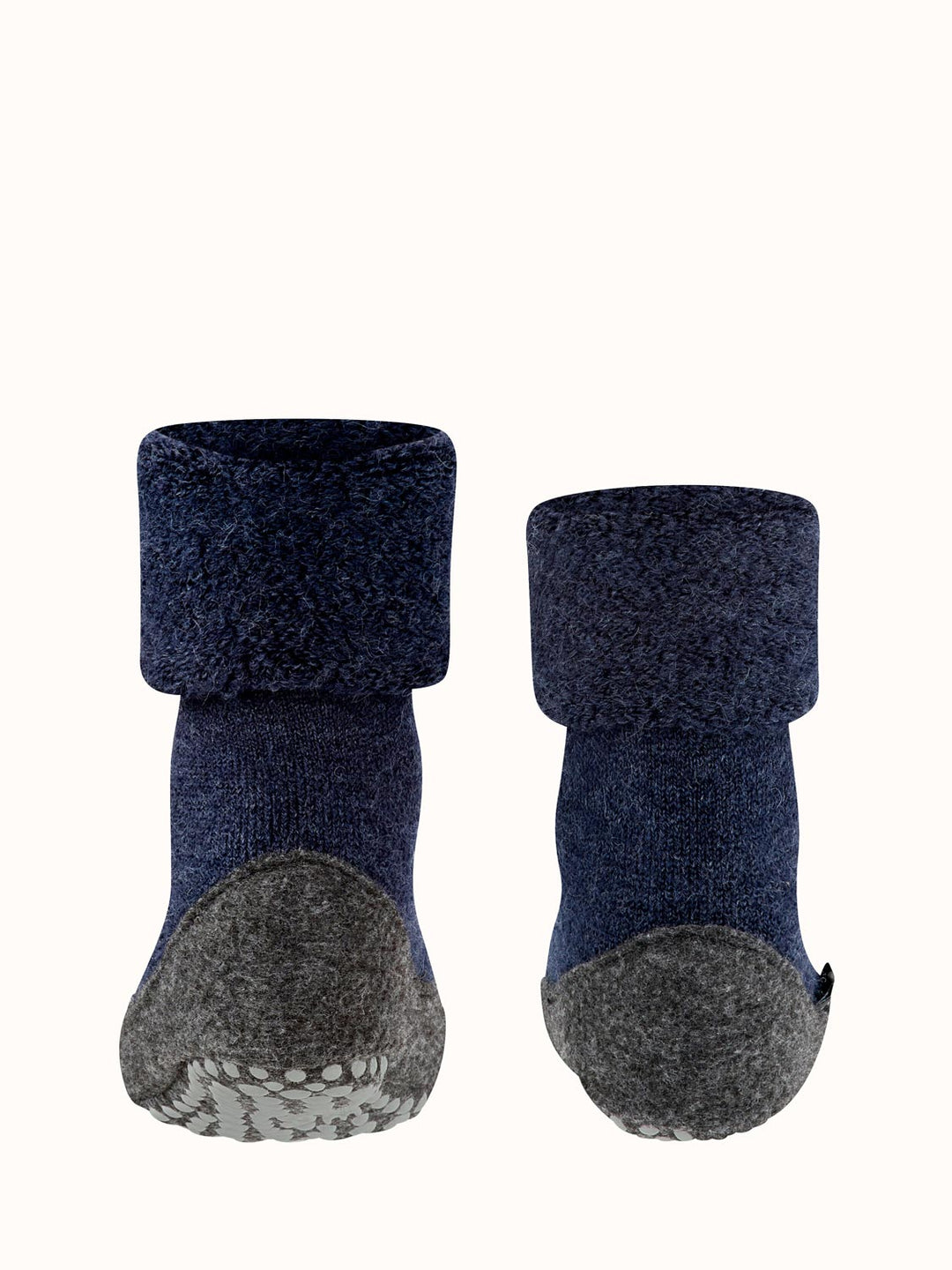 Merino wool toddler and kids felted slipper socks navy blue back #colour_dark-blue
