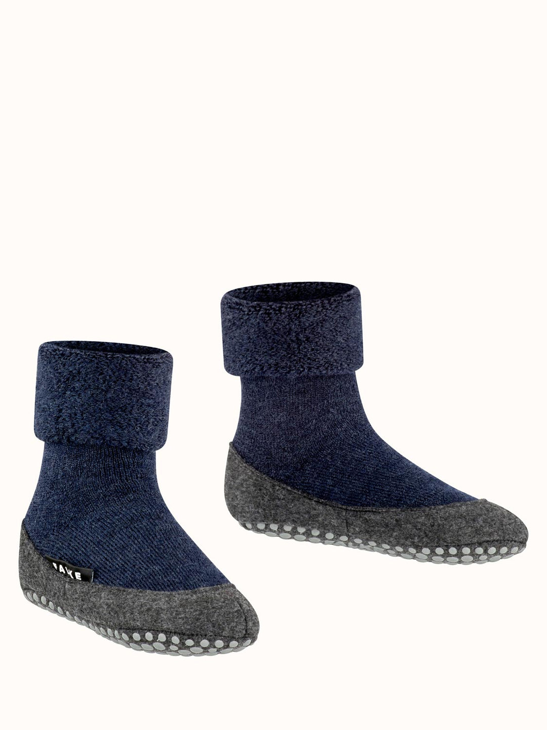Merino wool toddler and kids felted slipper socks navy blue side #colour_dark-blue