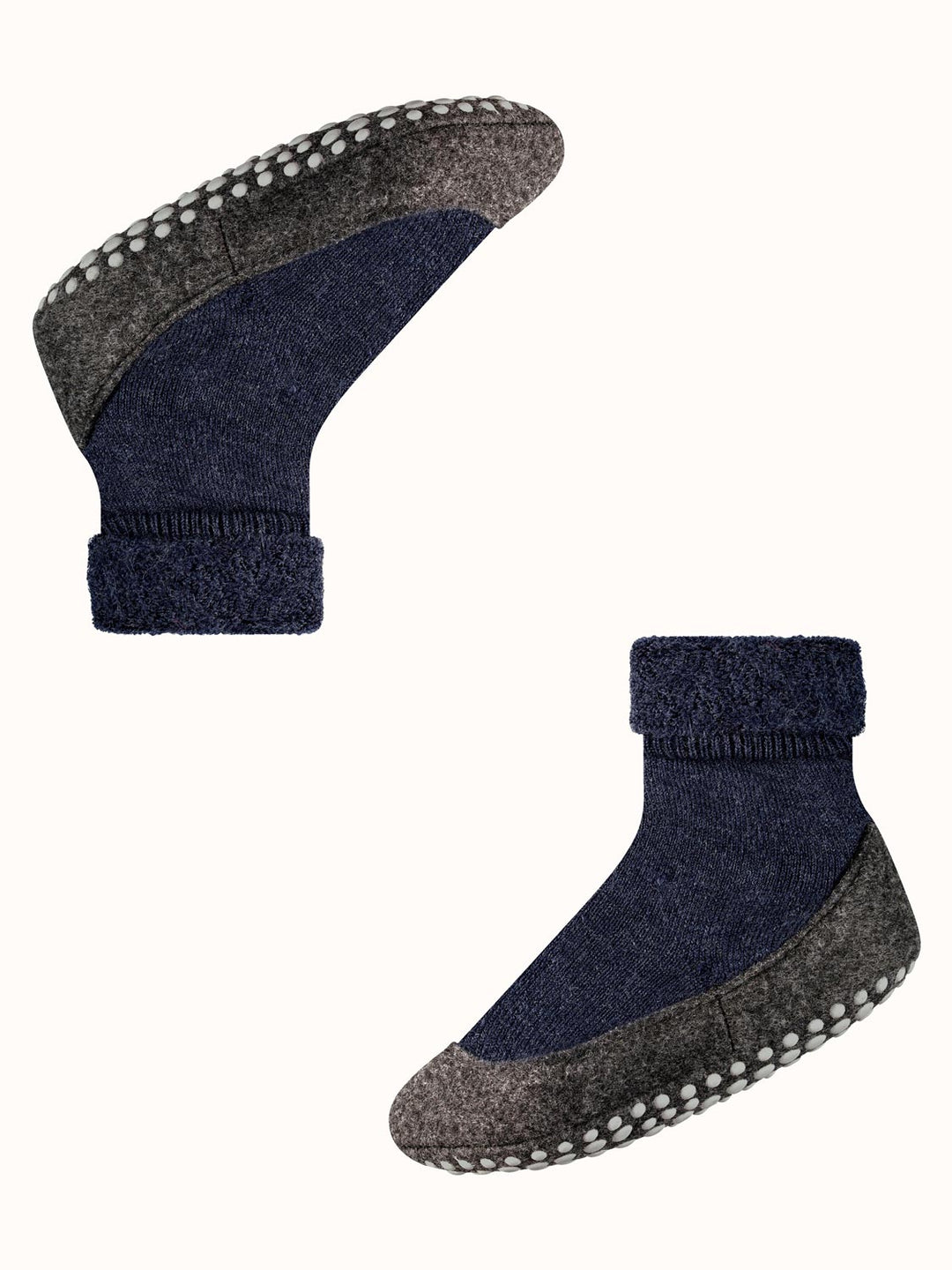 Merino wool toddler and kids felted slipper socks navy blue front #colour_dark-blue