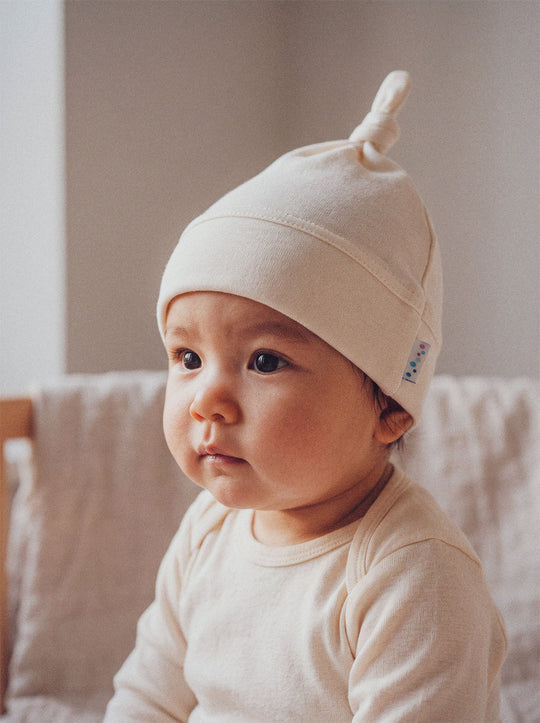 Merino baby hat white #colour_pure-ivory
