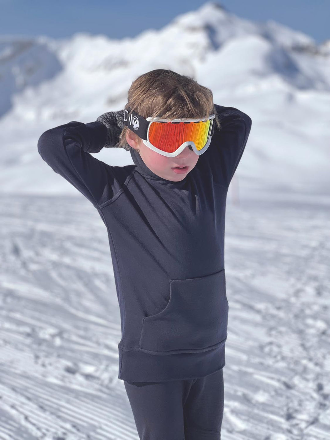 Kids merino hoodie black ski #colour_ink