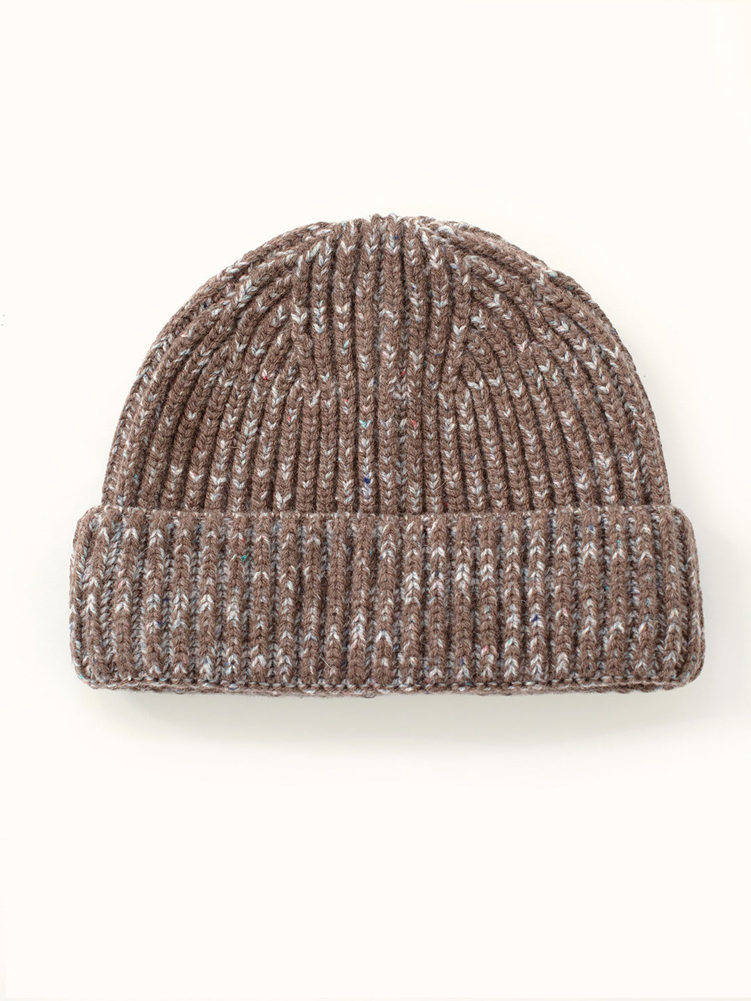 brown merino wool fishermans knit beanie hat unisex kids #colour_fellstone