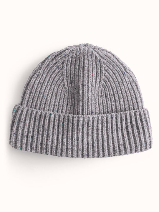 grey merino wool fishermans knit beanie hat kids womens mens unisex #colour_glacial-quartz