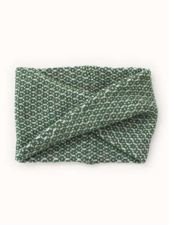 Merino wool womens neck cowl snood knit in green still image #colour_moss