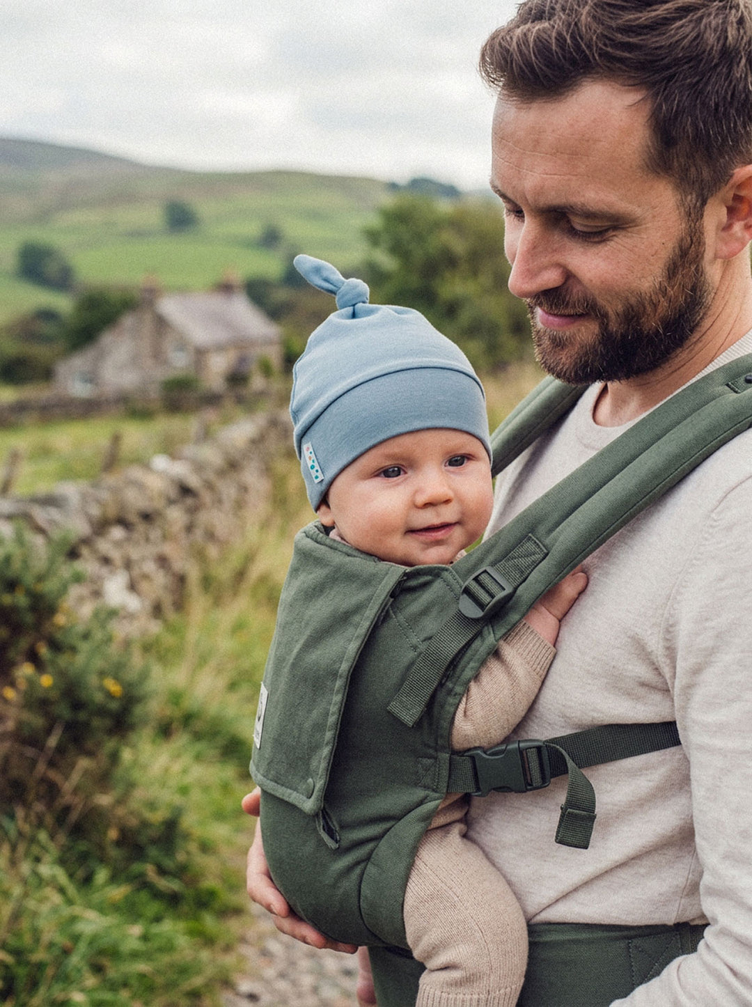 Merino baby hat blue side #colour_lake