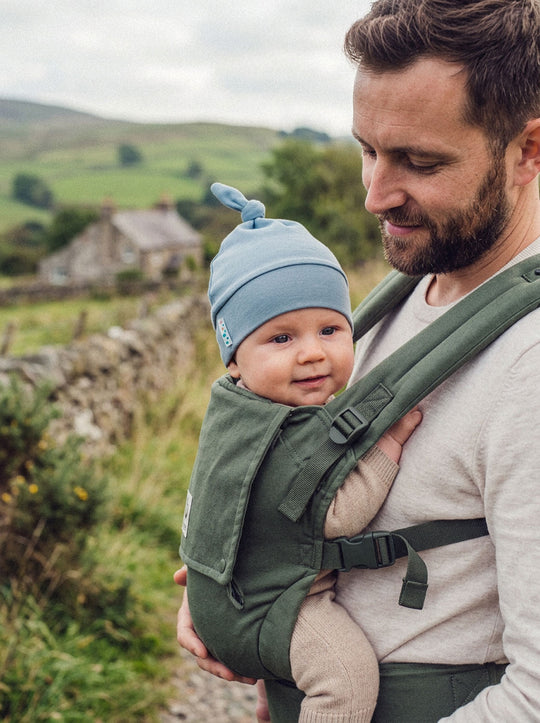 Merino baby hat blue side #colour_lake