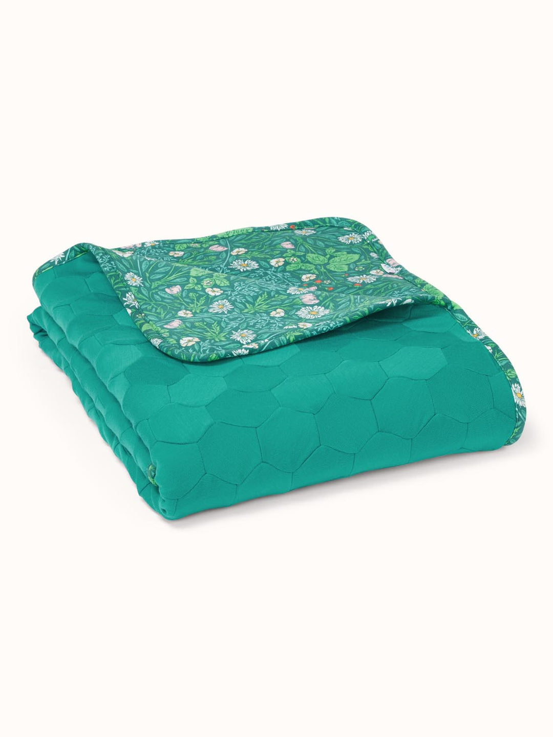 ReMerino™ Super Blanket Baby Merino Superlove Merino green floral #colour_secret-garden