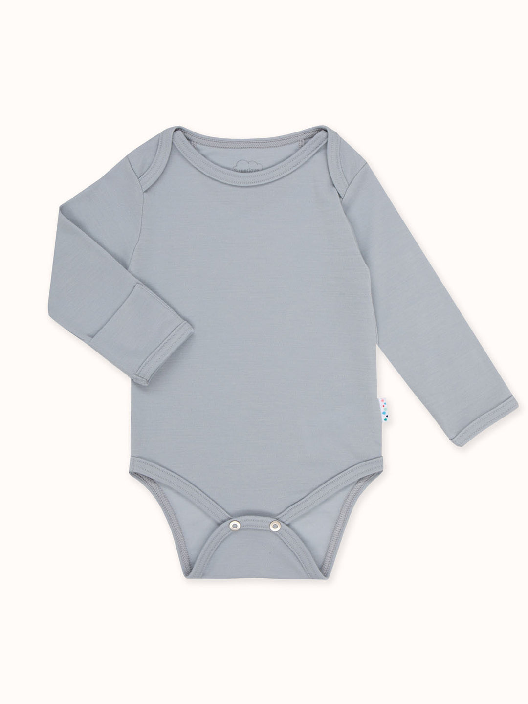 Baby Merino Bodysuit Superlove Merino Grey #colour_cloud-grey