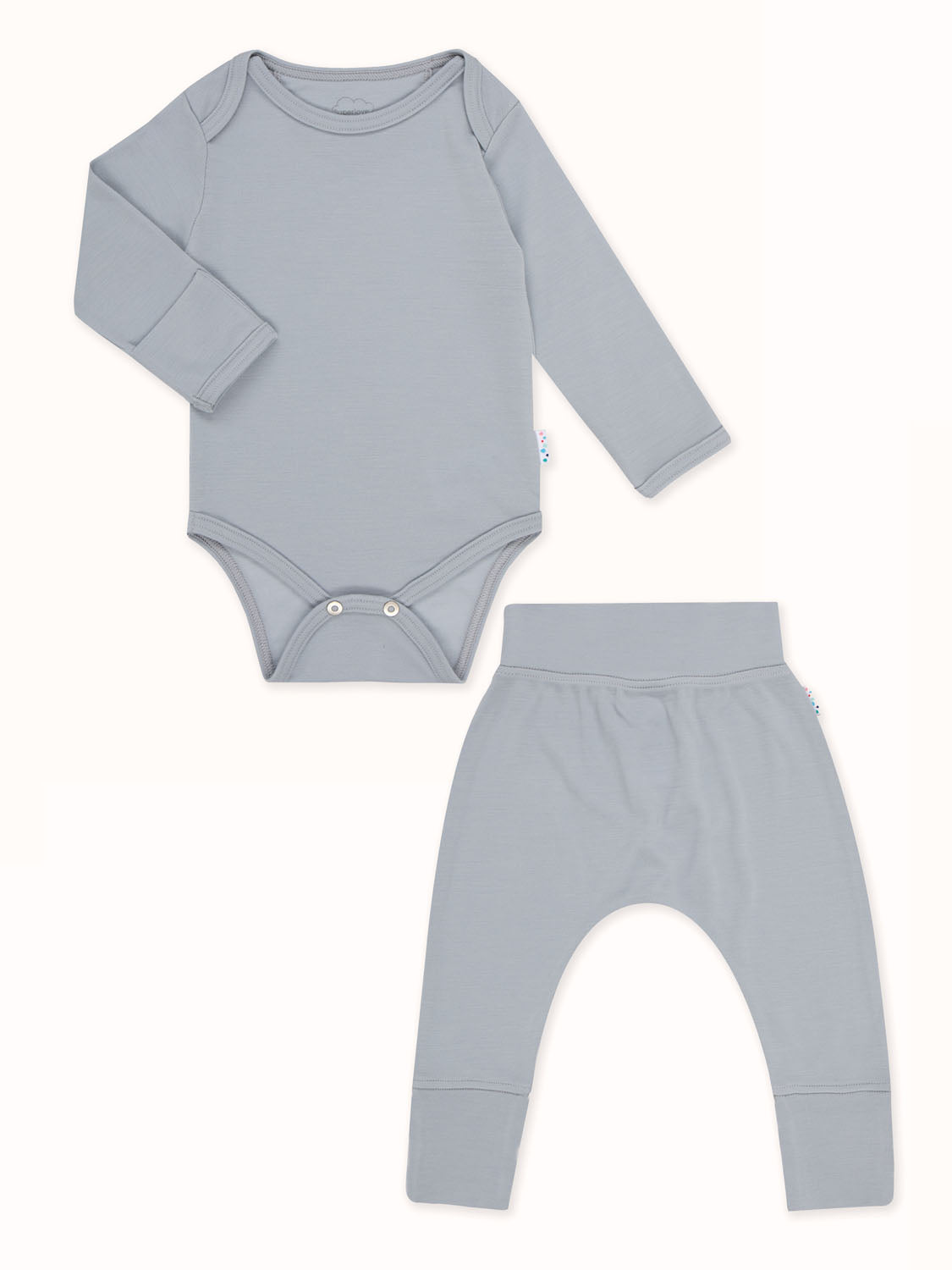merino baby thermal base layer set grey still #colour_cloud-grey