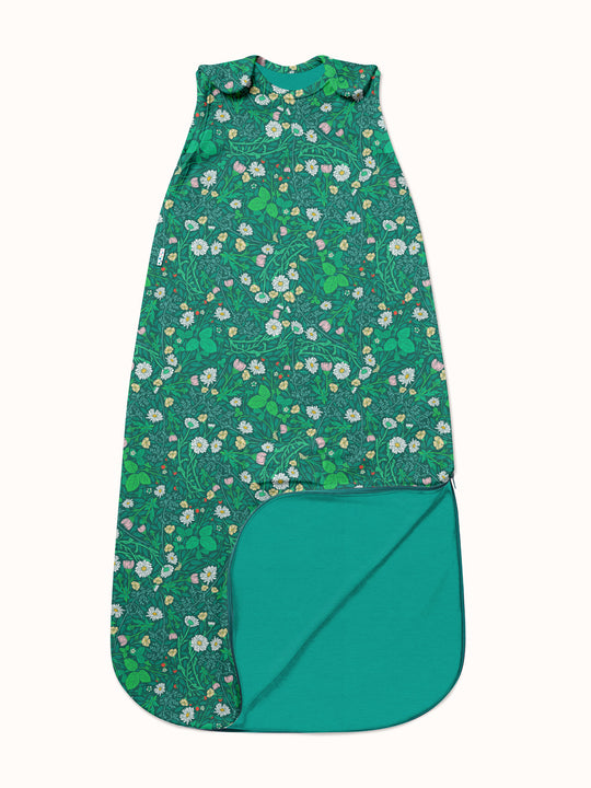 Merino baby sleeping bag floral green #colour_secret-garden