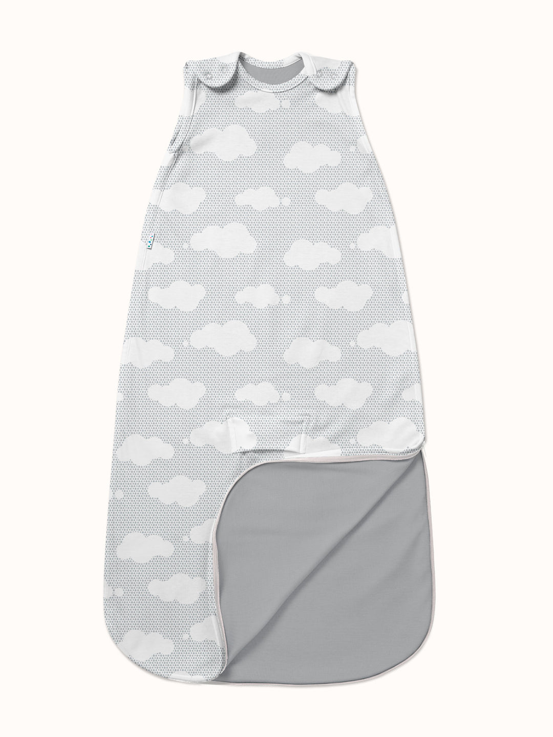 Merino baby sleeping bag grey cloud  #colour_silver-linings