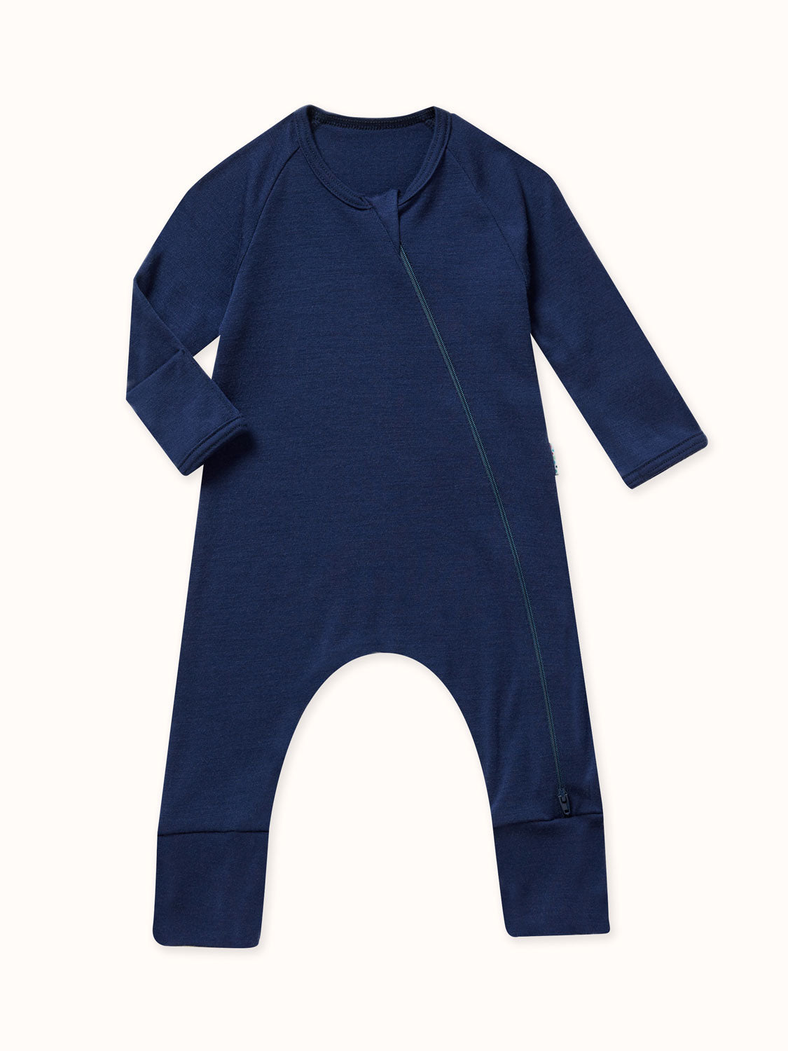 merino baby sleepsuit navy #colour_french-navy