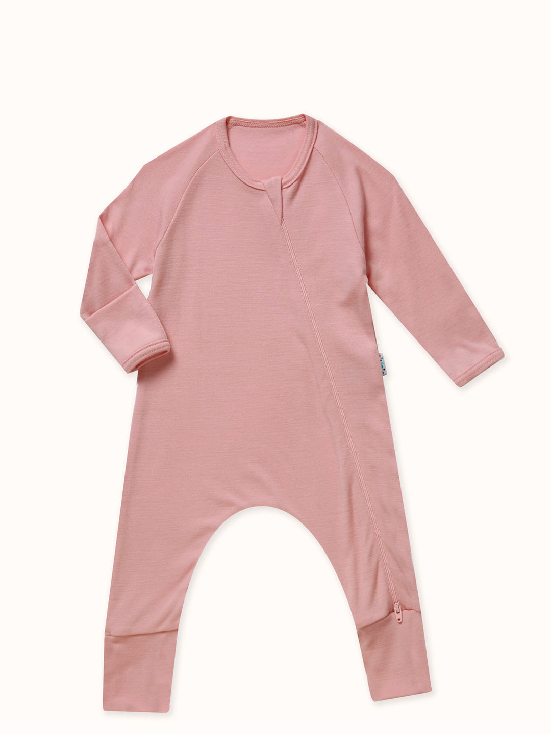 merino baby sleepsuit pink #colour_vintage-rose