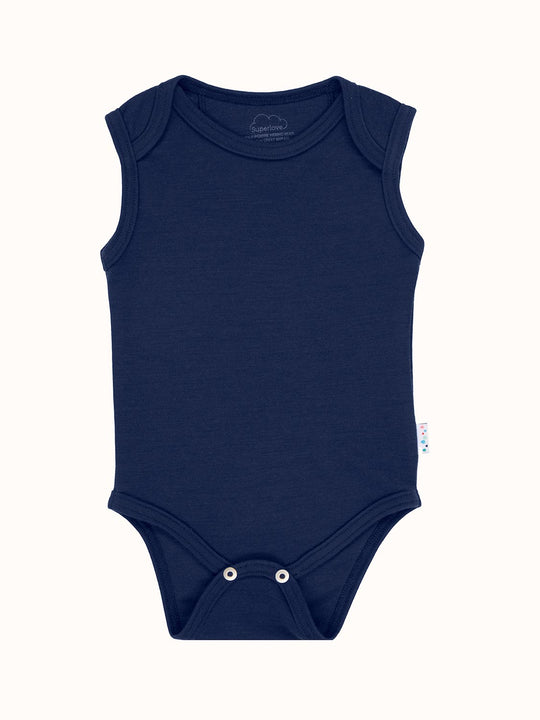 Merino baby vest navy #colour_french-navy