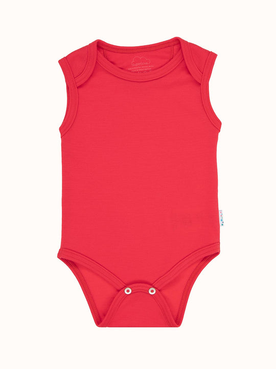 Merino baby vest red #colour_soft-red