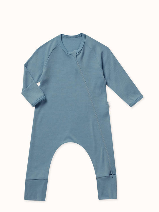 merino baby sleepsuit blue #colour_lake