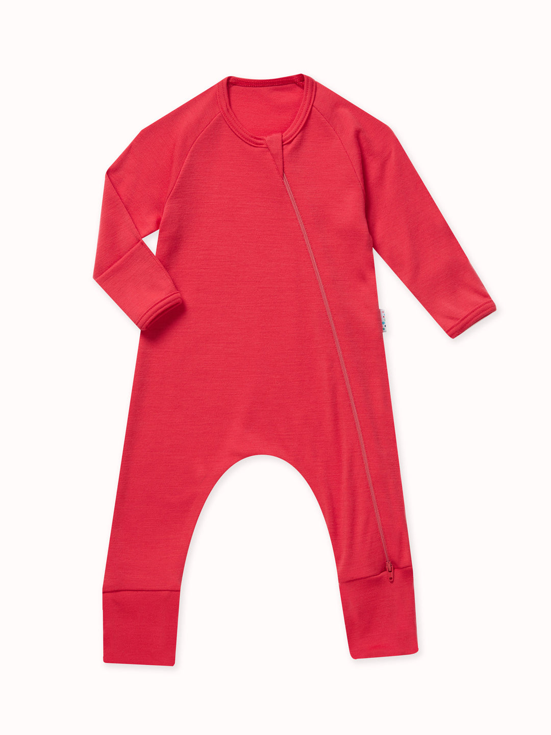 Merino baby zipsuit red #colour_soft-red