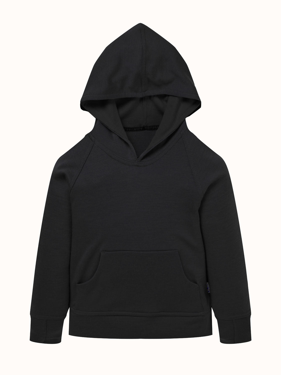 Merino kids hoodie black #colour_ink