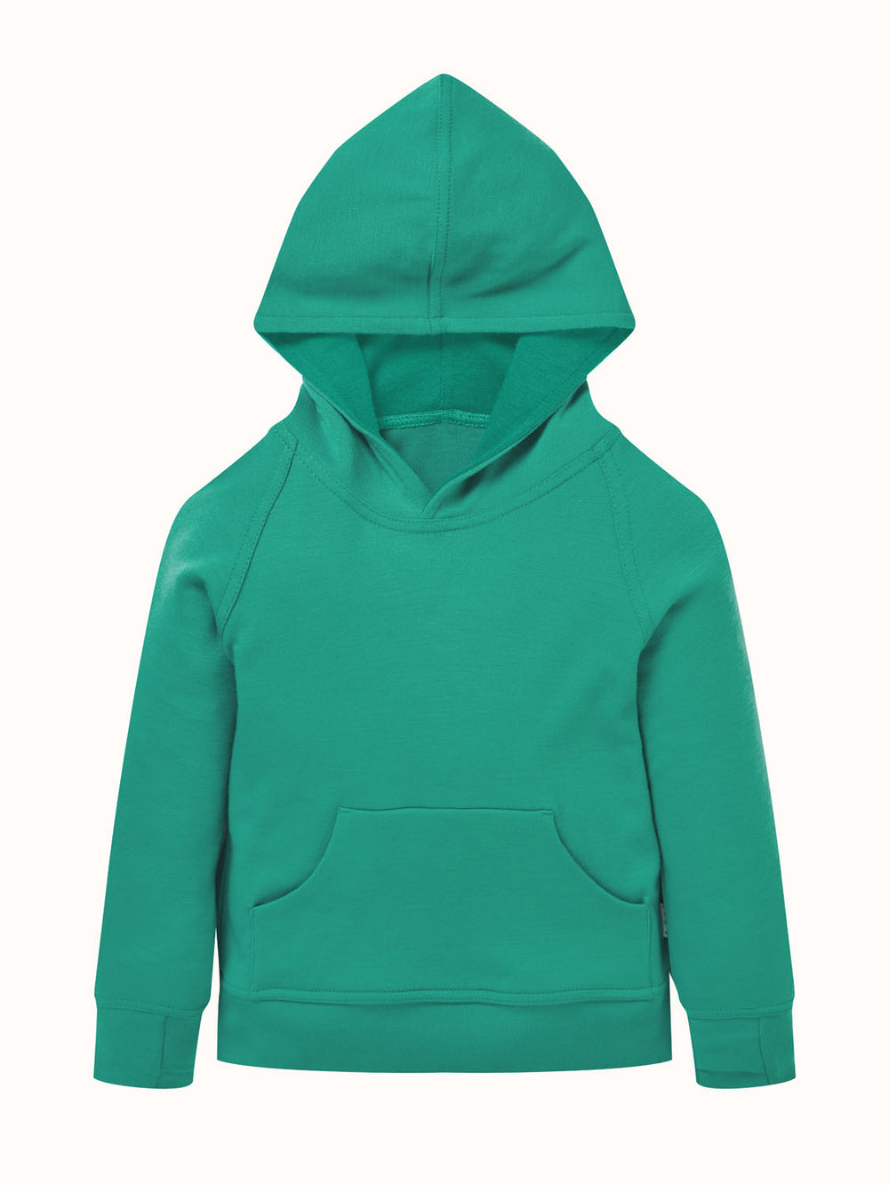 Merino kids hoodie green #colour_wild-green