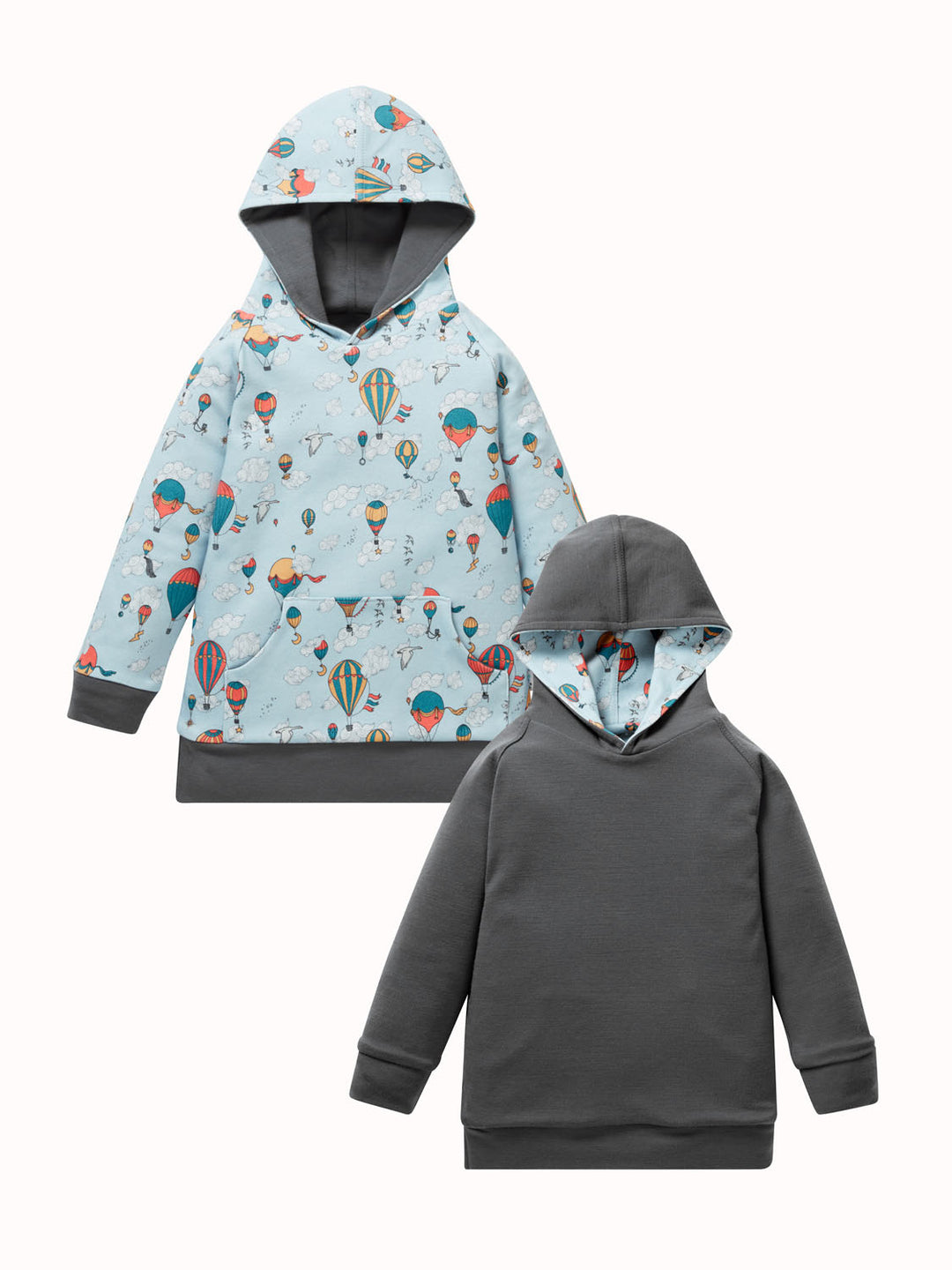 Imperfect Kids Merino Reversible Hoody Imperfect Superlove Merino Up & Away