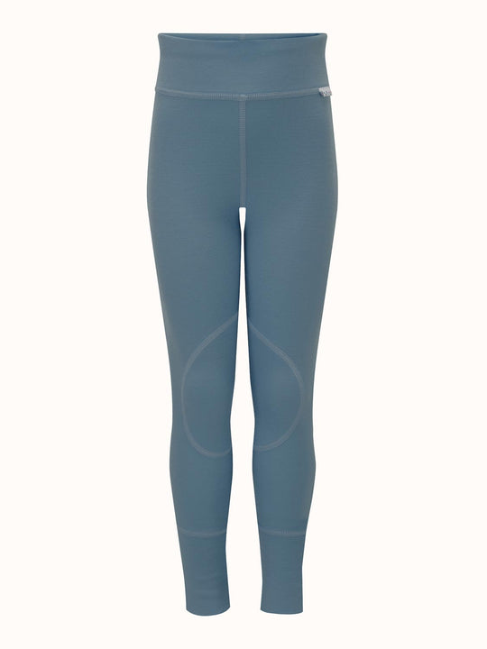 Kids merino base layer thermal legging blue still #colour_lake