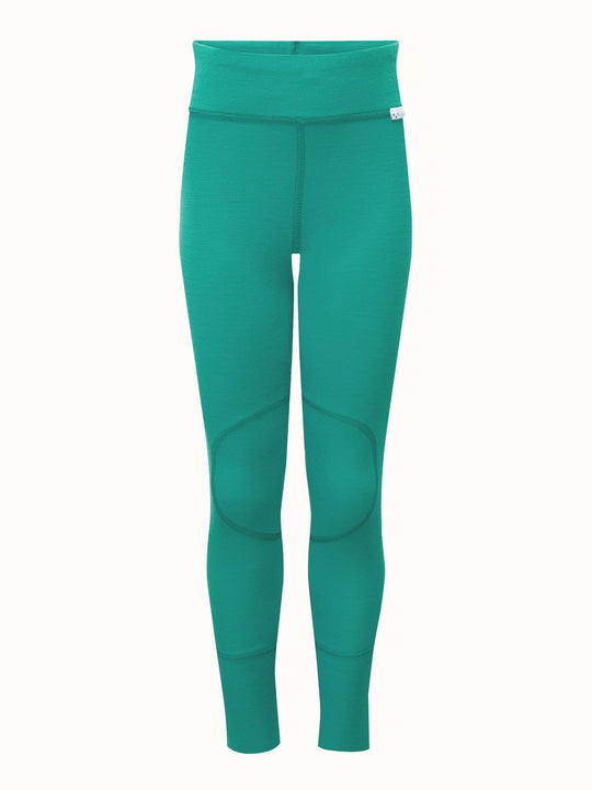 Kids merino base layer thermal legging green still #colour_wild-green