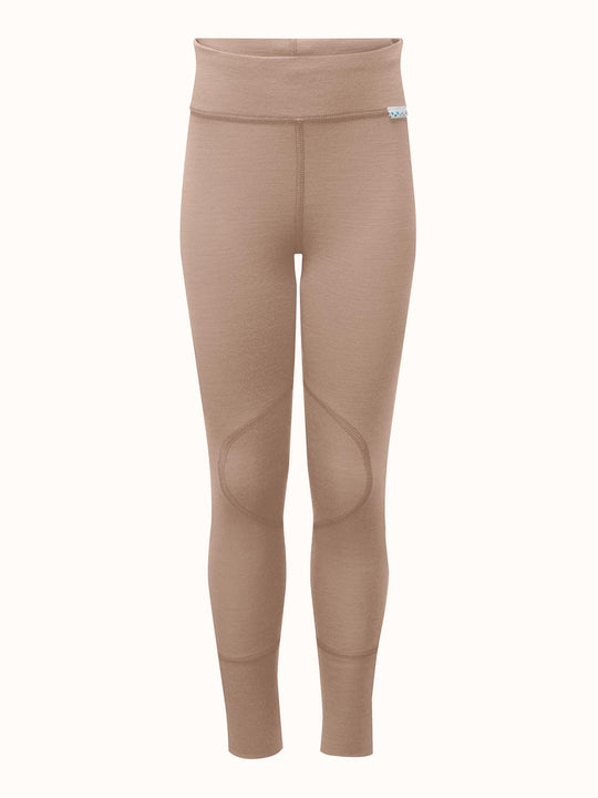 Kids merino base layer thermal legging neutral still #colour_pebble