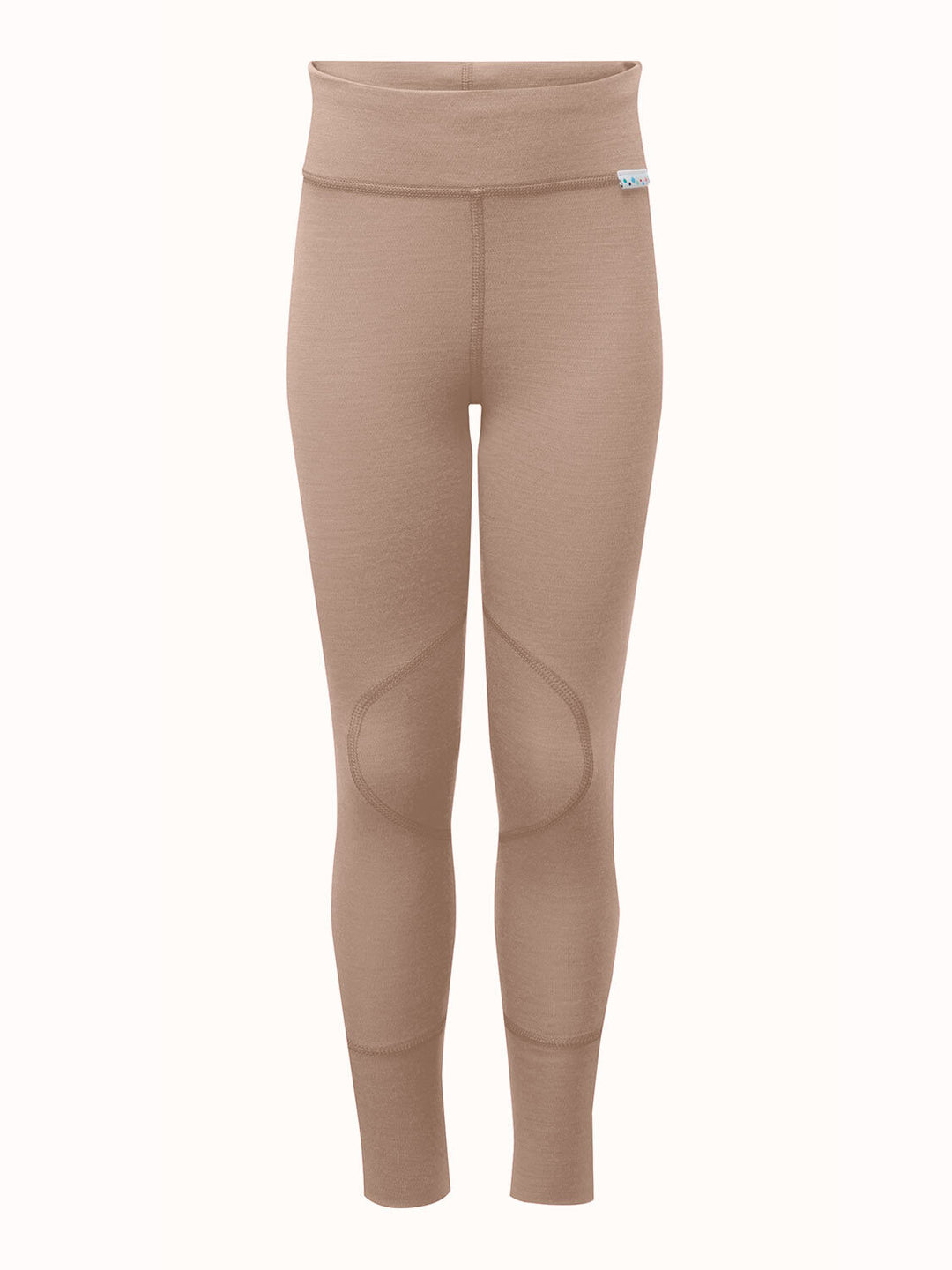 Kids merino base layer thermal legging beige neutral still #colour_pebble