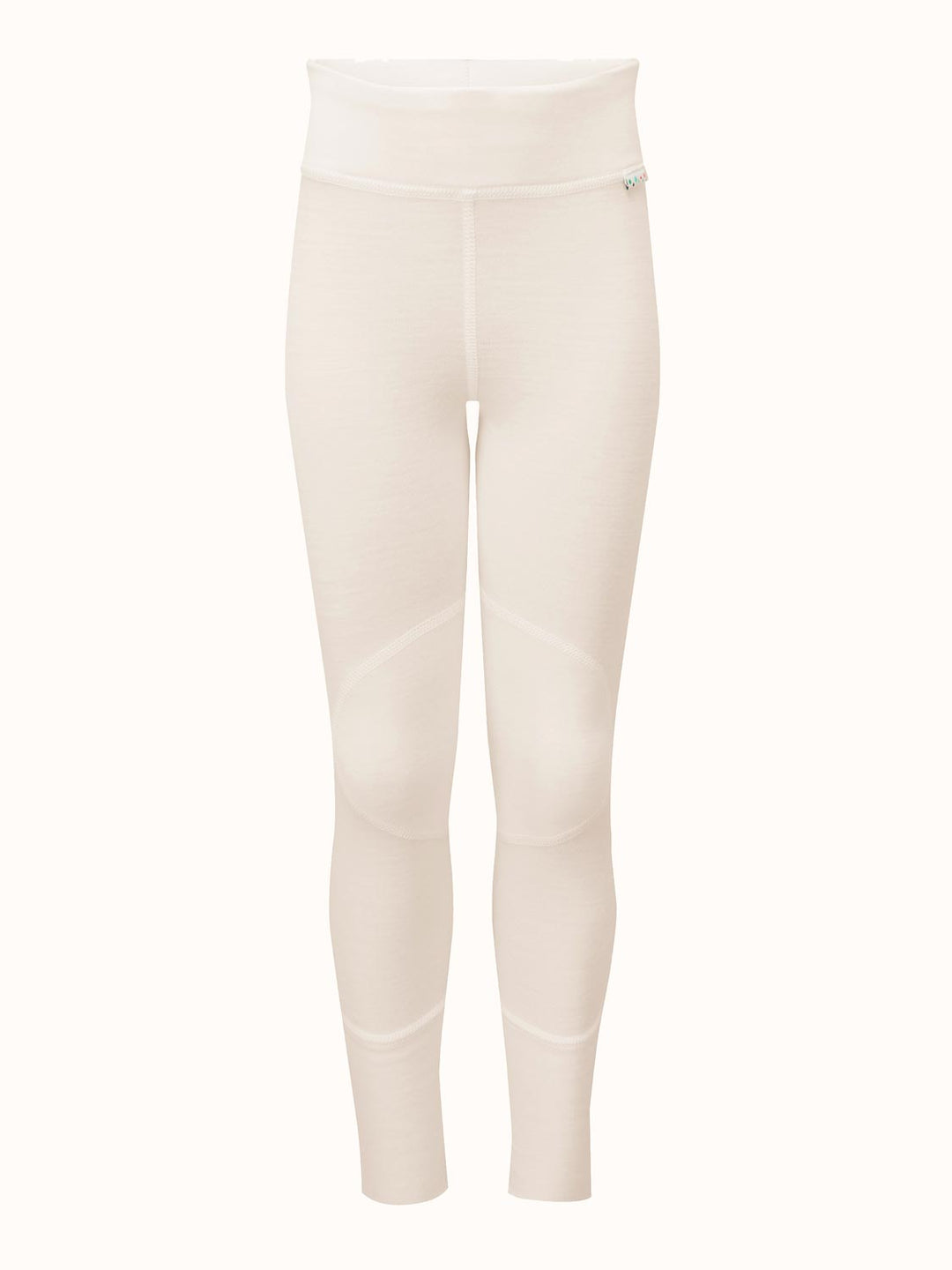 Kids merino base layer thermal legging white still #colour_pure-ivory