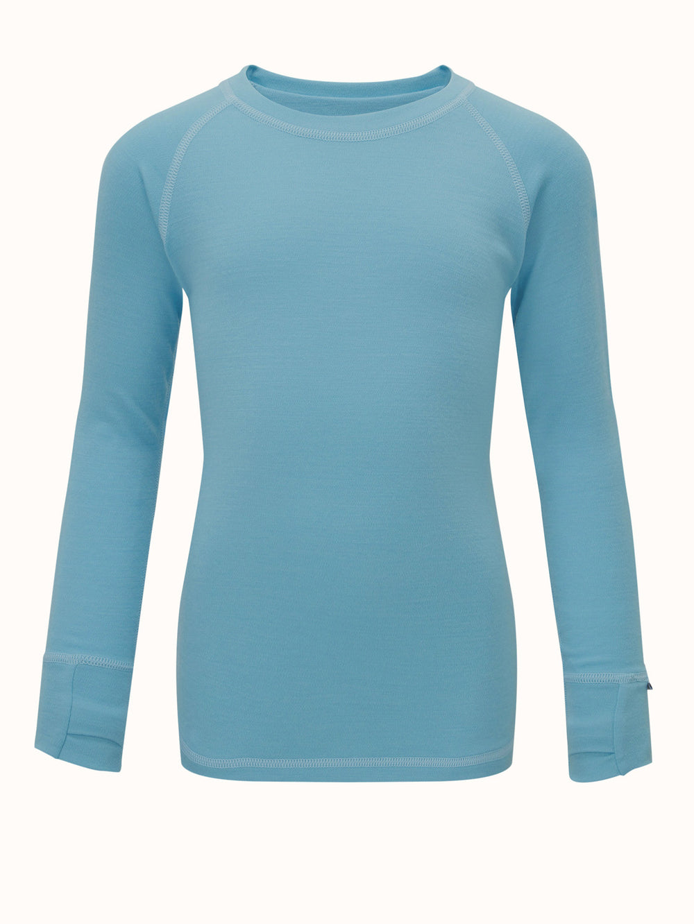 Merino kids thermal baselayer top blue #colour_raindrop