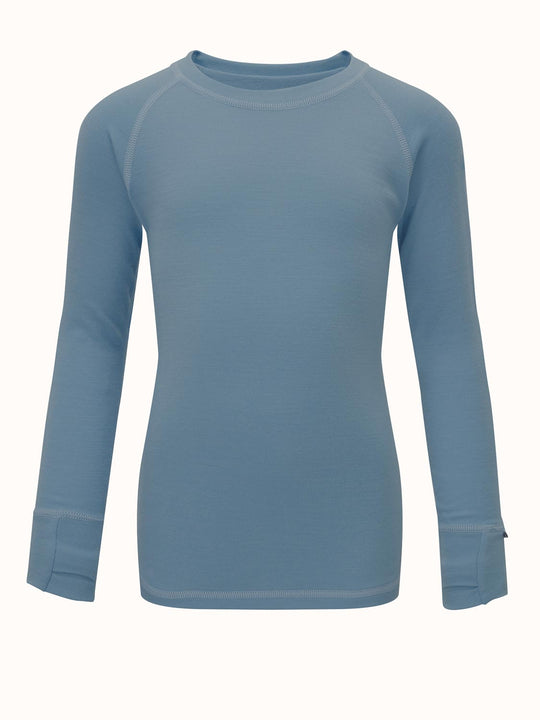 Merino kids thermal baselayer top blue #colour_lake