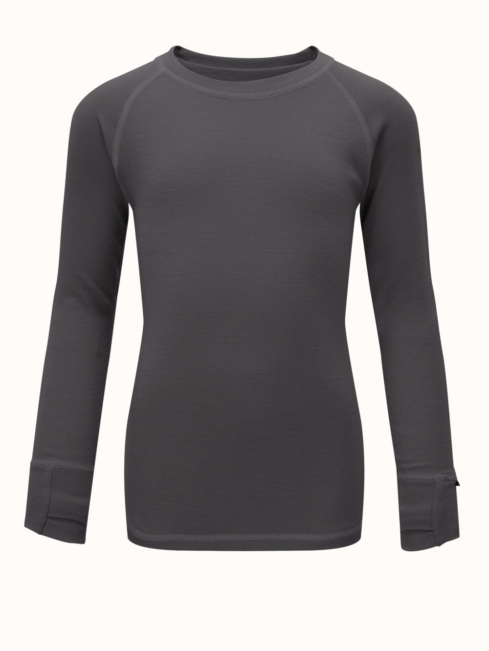 Merino kids thermal baselayer top dark grey #colour_thunder-grey