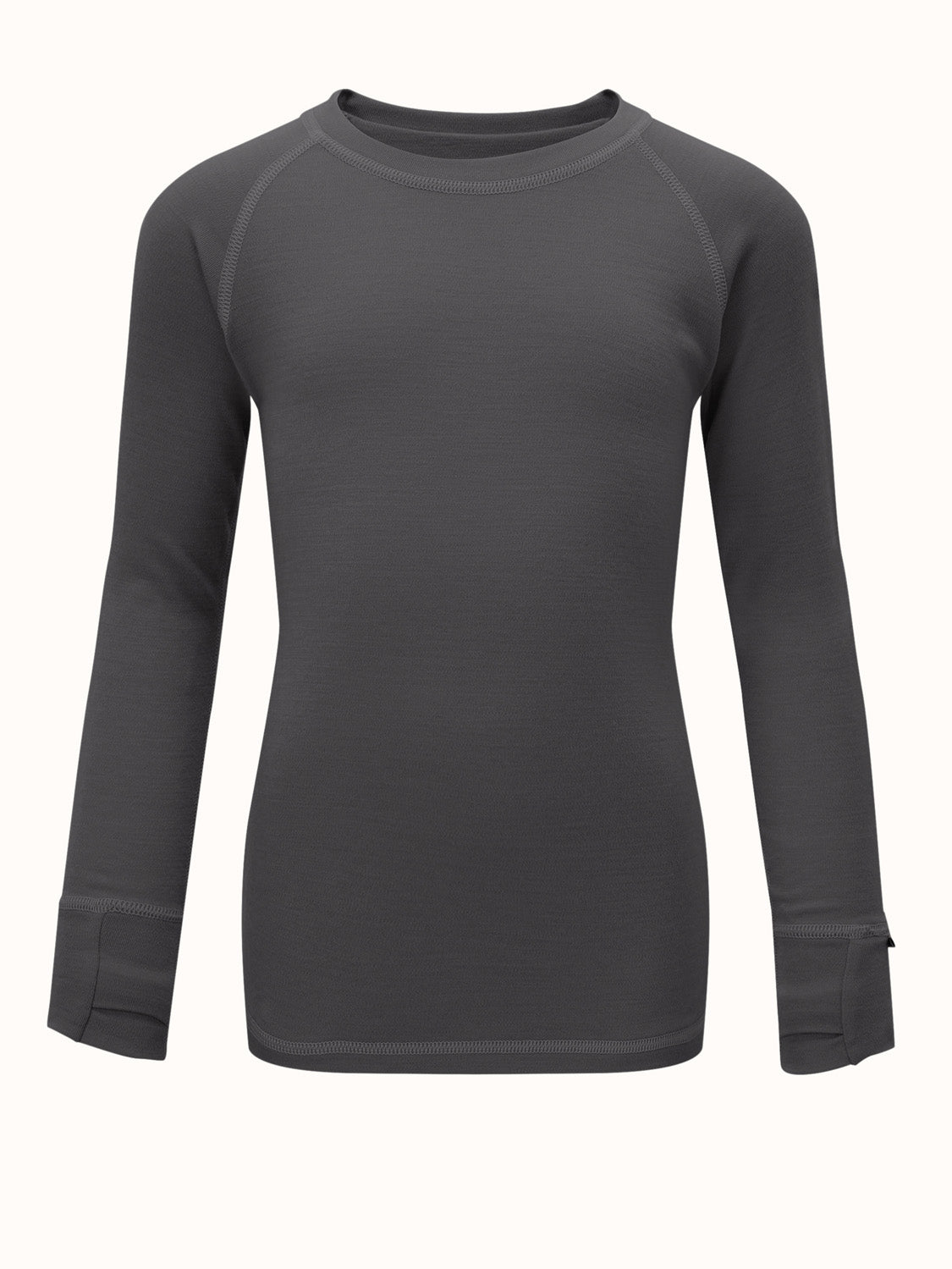 Merino kids thermal baselayer top dark grey #colour_thunder-grey