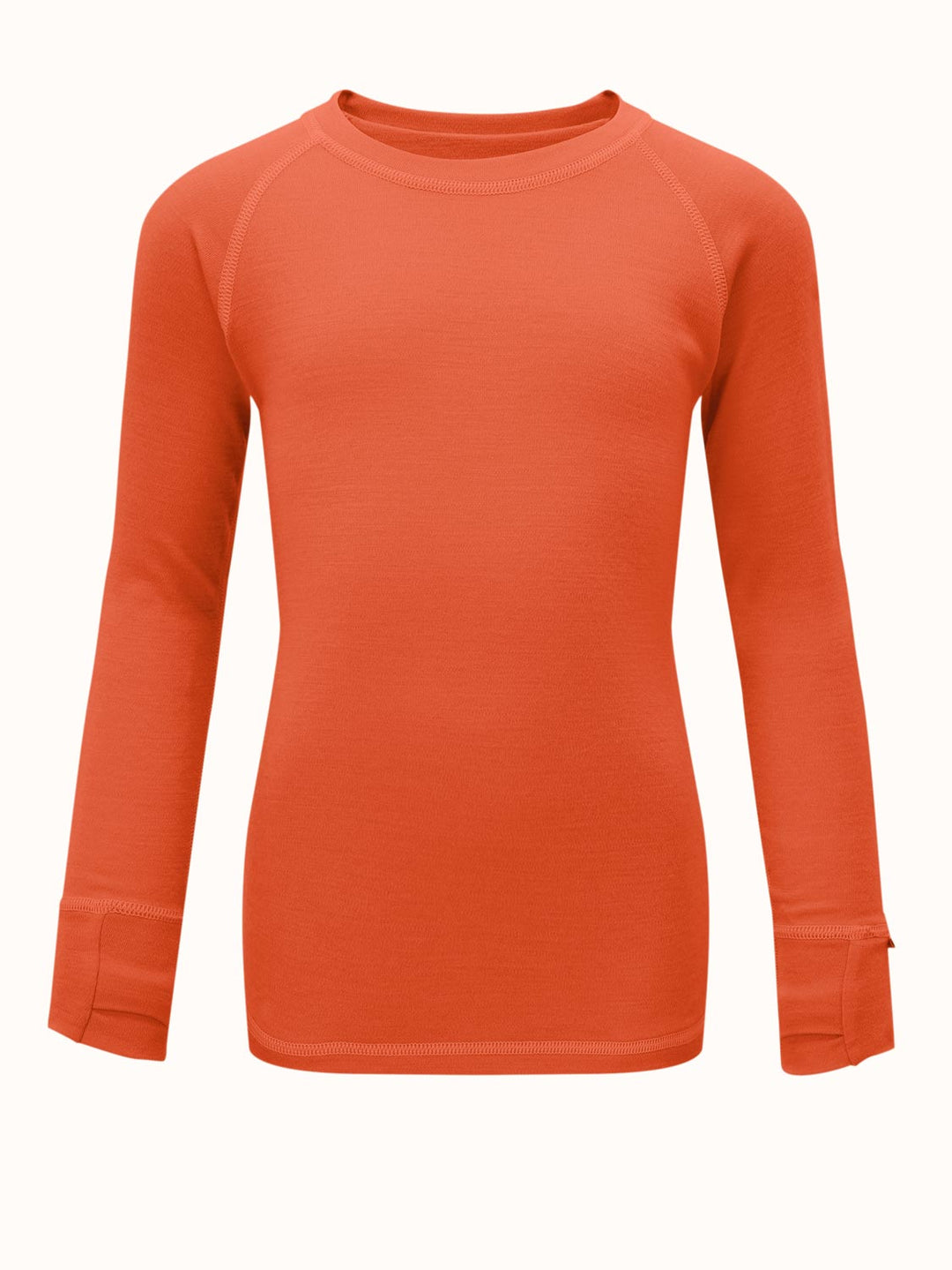 Merino kids thermal baselayer top  orange #colour_fox