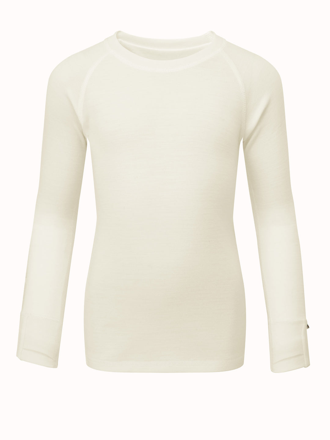Merino kids thermal baselayer top white #colour_pure-ivory