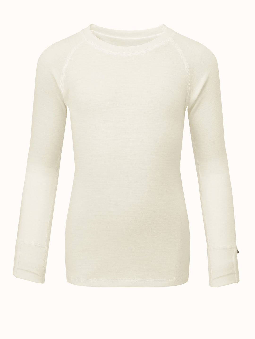 Merino kids thermal baselayer top white #colour_pure-ivory