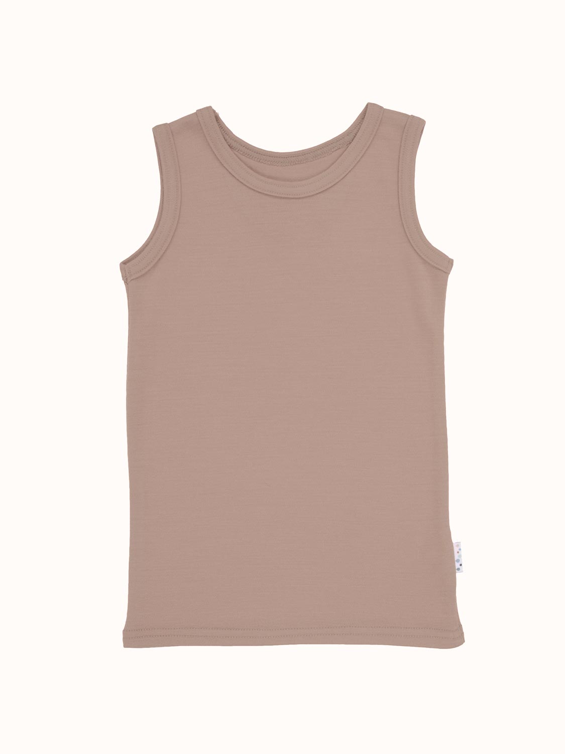 Kids Merino Vest Top Superlove Merino beige neutral still #colour_pebble
