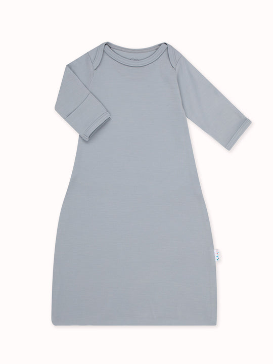 Merino newborn baby gown grey #colour_cloud-grey