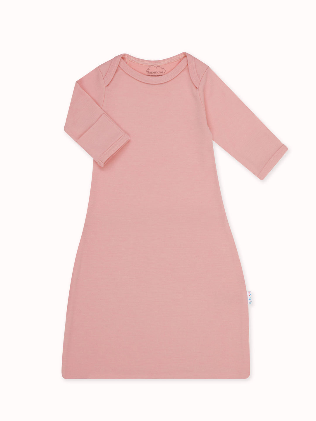 Merino newborn baby merino sleep gown pink #colour_vintage-rose