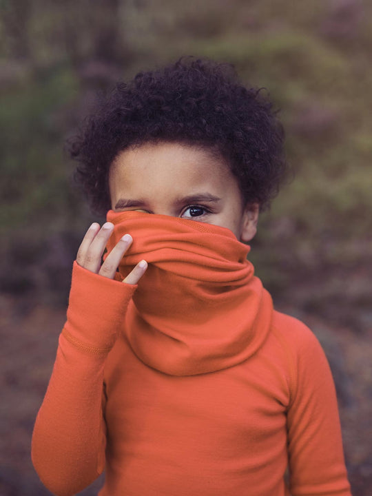 Merino snood neck gaiter orange #colour_fox